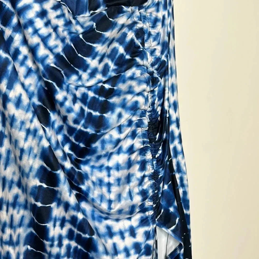 Tied Backless Drawstring Knot Split Thigh Tie Dye… - image 8